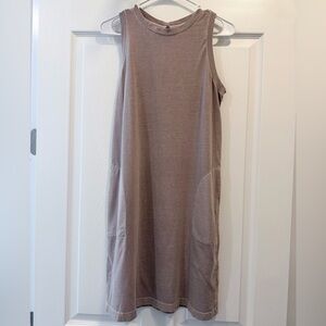 Old Navy Taupe Sleeveless Midi Dress with Side Pockets